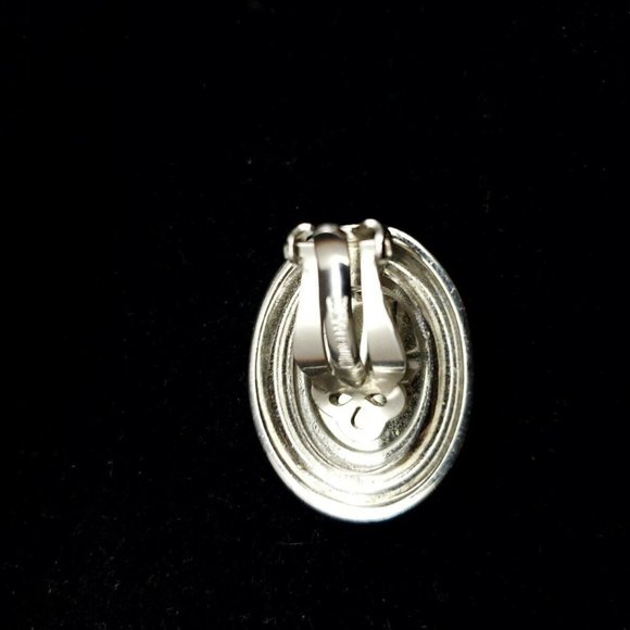 Vtg Whiting & Davis Co Hematite Clip On Earrings - Picture 8 of 12